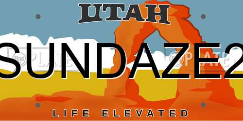 SUNDAZE2 Utah License Plate