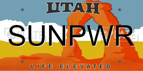 SUNPWR Utah License Plate