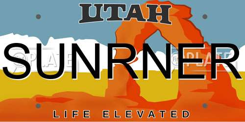 SUNRNER Utah License Plate