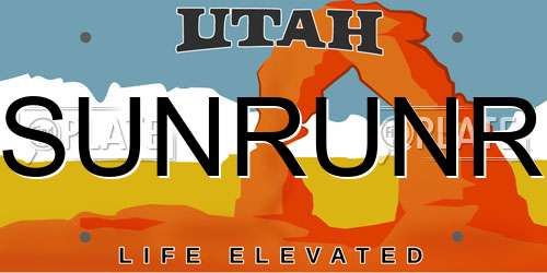 SUNRUNR Utah License Plate