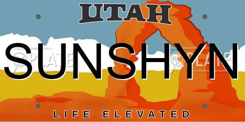 SUNSHYN Utah License Plate