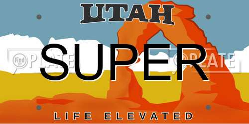 SUPER Utah License Plate