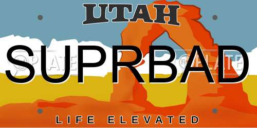 SUPRBAD Utah License Plate