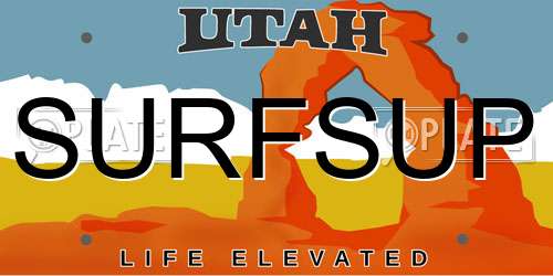 SURFSUP Utah License Plate