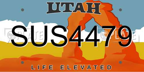SUS4479 Utah License Plate