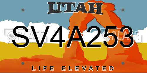 SV4A253 Utah License Plate