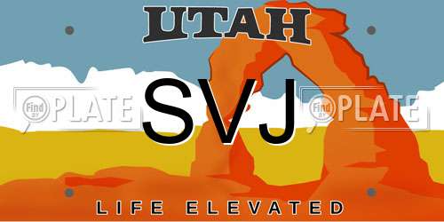 SVJ Utah License Plate