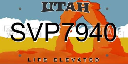 SVP7940 Utah License Plate
