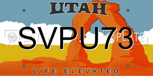 SVPU73 Utah License Plate