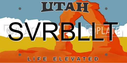SVRBLLT Utah License Plate