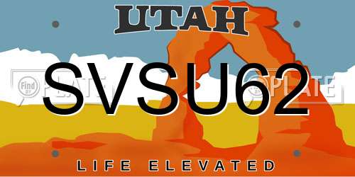 SVSU62 Utah License Plate