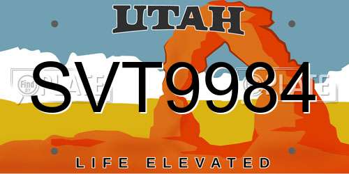 SVT9984 Utah License Plate