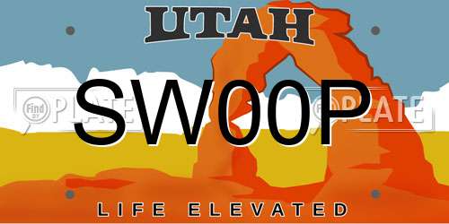SW00P Utah License Plate
