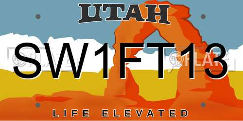 SW1FT13 Utah License Plate