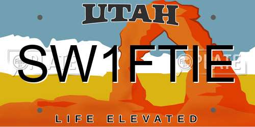 SW1FTIE Utah License Plate