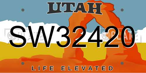 SW32420 Utah License Plate