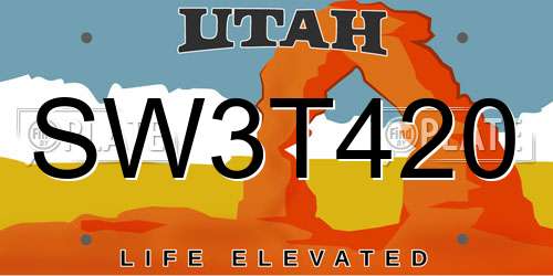 SW3T420 Utah License Plate