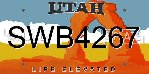 SWB4267 Utah License Plate