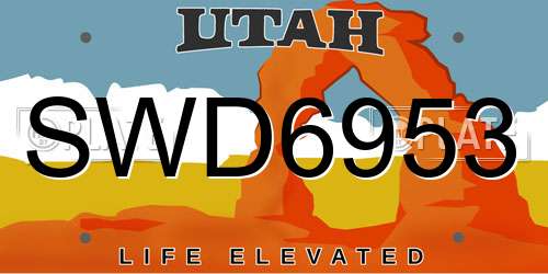 SWD6953 Utah License Plate