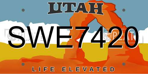 SWE7420 Utah License Plate