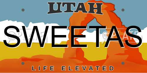 SWEETAS Utah License Plate