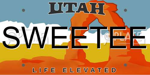 SWEETEE Utah License Plate