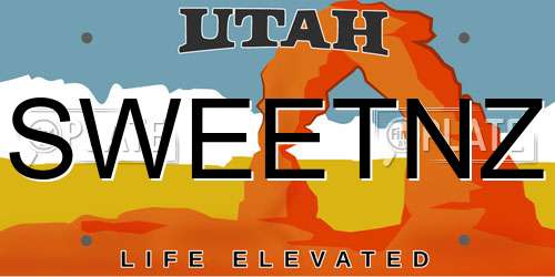 SWEETNZ Utah License Plate