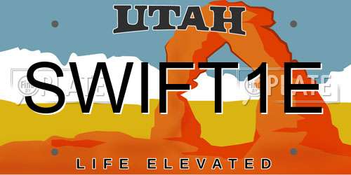SWIFT1E Utah License Plate