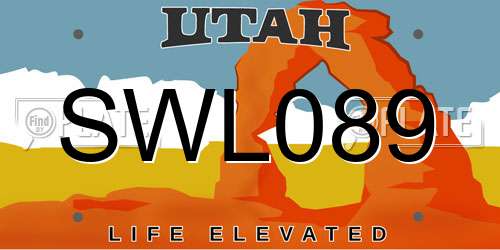 SWL089 Utah License Plate