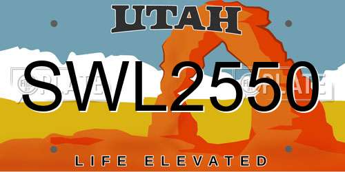 SWL2550 Utah License Plate