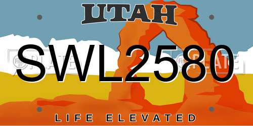 SWL2580 Utah License Plate