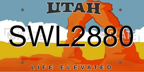 SWL2880 Utah License Plate