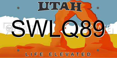 SWLQ89 Utah License Plate