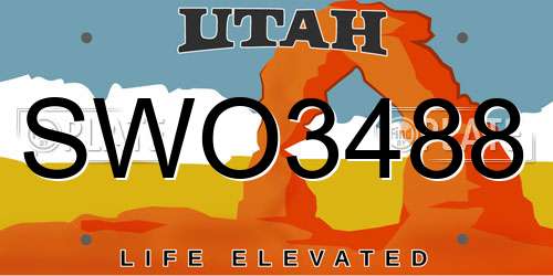SWO3488 Utah License Plate
