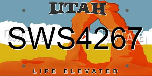 SWS4267 Utah License Plate
