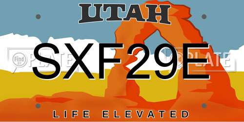 SXF29E Utah License Plate