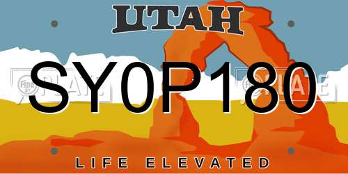 SY0P180 Utah License Plate