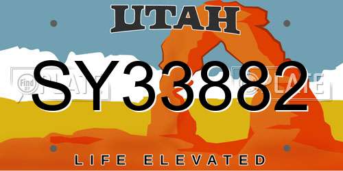 SY33882 Utah License Plate