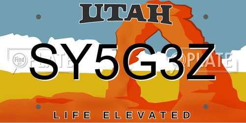 SY5G3Z Utah License Plate