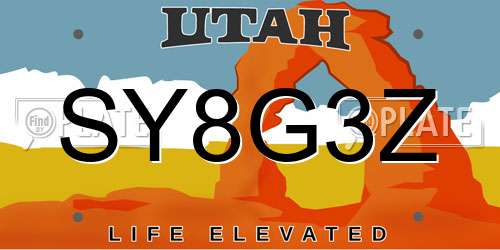 SY8G3Z Utah License Plate