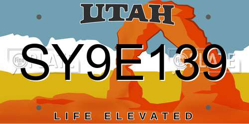 SY9E139 Utah License Plate