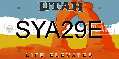 SYA29E Utah License Plate