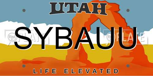 SYBAUU Utah License Plate