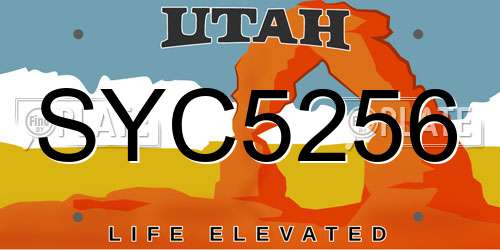SYC5256 Utah License Plate