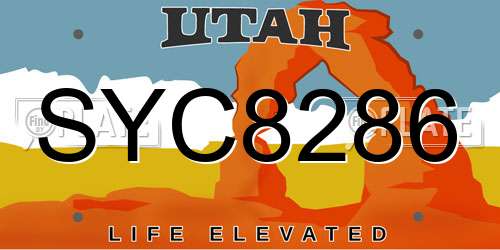 SYC8286 Utah License Plate