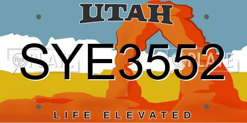 SYE3552 Utah License Plate
