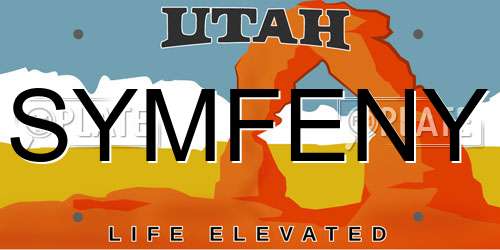 SYMFENY Utah License Plate