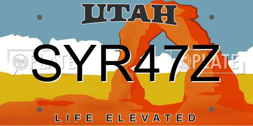 SYR47Z Utah License Plate
