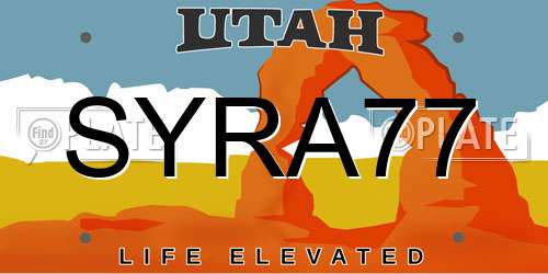 SYRA77 Utah License Plate