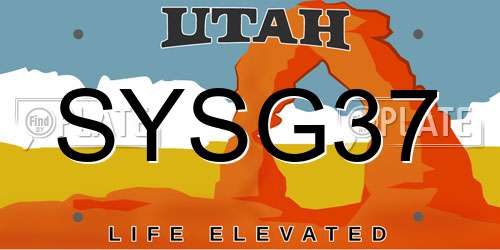 SYSG37 Utah License Plate